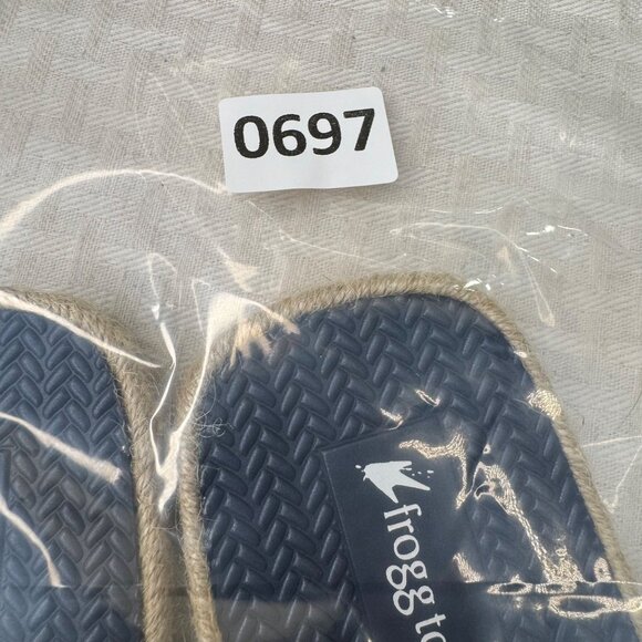Frogg Toggs Mens Kuba Sandal Size 8 Navy Flip Flops With PVC Upper & Jute Sole - Picture 6 of 7